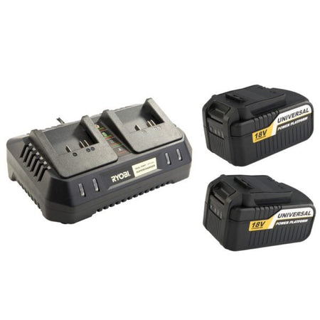 Ryobi XB-4000K 18V battery and charger kit with two XB-4000 batteries and XPP-4200 charger